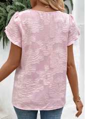 Pink Short Sleeve Round Neck T Shirt
