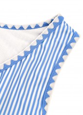 High Waisted Striped Blue Bikini Set