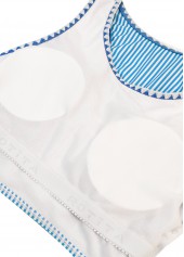 High Waisted Striped Blue Bikini Set