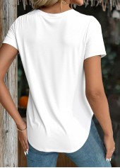 White Short Sleeve Round Neck T Shirt