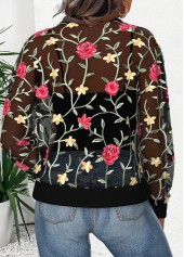 Black Long Sleeve Stand Collar Track Jacket