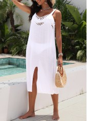 Tummy Coverage White V Neck Cover Up