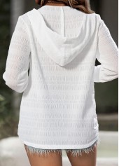 White Crinkled Texture Long Sleeve Jacket