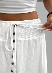 White A Line Elastic Waist Skirt