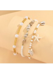 Raw White Shell Seed Beads Anklets