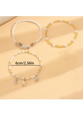 Raw White Shell Seed Beads Anklets