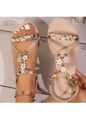 Raw White Tribal Print Round Toe Falt