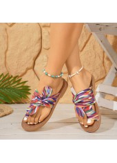 Multi Color Graffiti Print Toe Post Falt