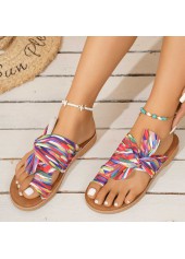 Multi Color Graffiti Print Toe Post Falt