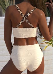 High Waisted Leopard Beige Bikini Set