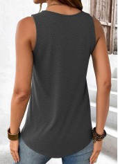 Dark Grey Sleeveless Round Neck Tank Top