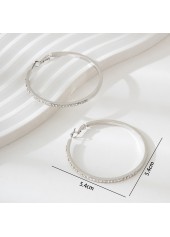 Silver Round Geometric Design Alloy Earrings