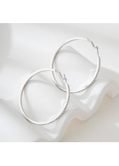 Silver Round Geometric Design Alloy Earrings
