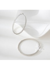 Silver Round Geometric Design Alloy Earrings