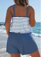 Striped Dusty Blue One Piece Swimwear