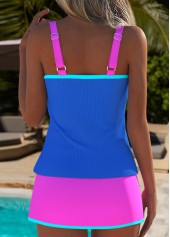 Mid Waisted Purplish Blue Tankini Set