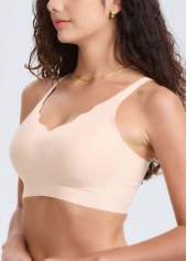 V Neck Skin Color Push-up Bra