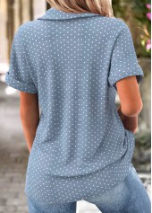 Polka Dot Dusty Blue Short Sleeve Shirt