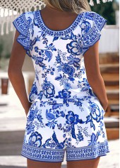 Random Floral Print White One Piece Swimwear