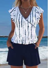 Tie Dye Print Navy One Piece Swimwear