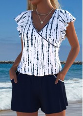 Tie Dye Print Navy One Piece Swimwear