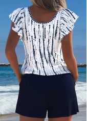 Tie Dye Print Navy One Piece Swimwear