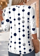 Geometric Print Multi Color Long Sleeve T Shirt