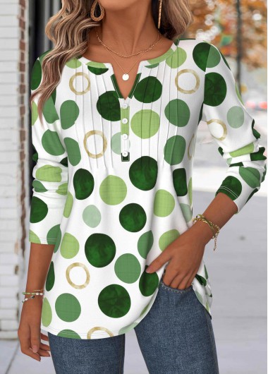 Polka Dot Multi Color Long Sleeve T Shirt