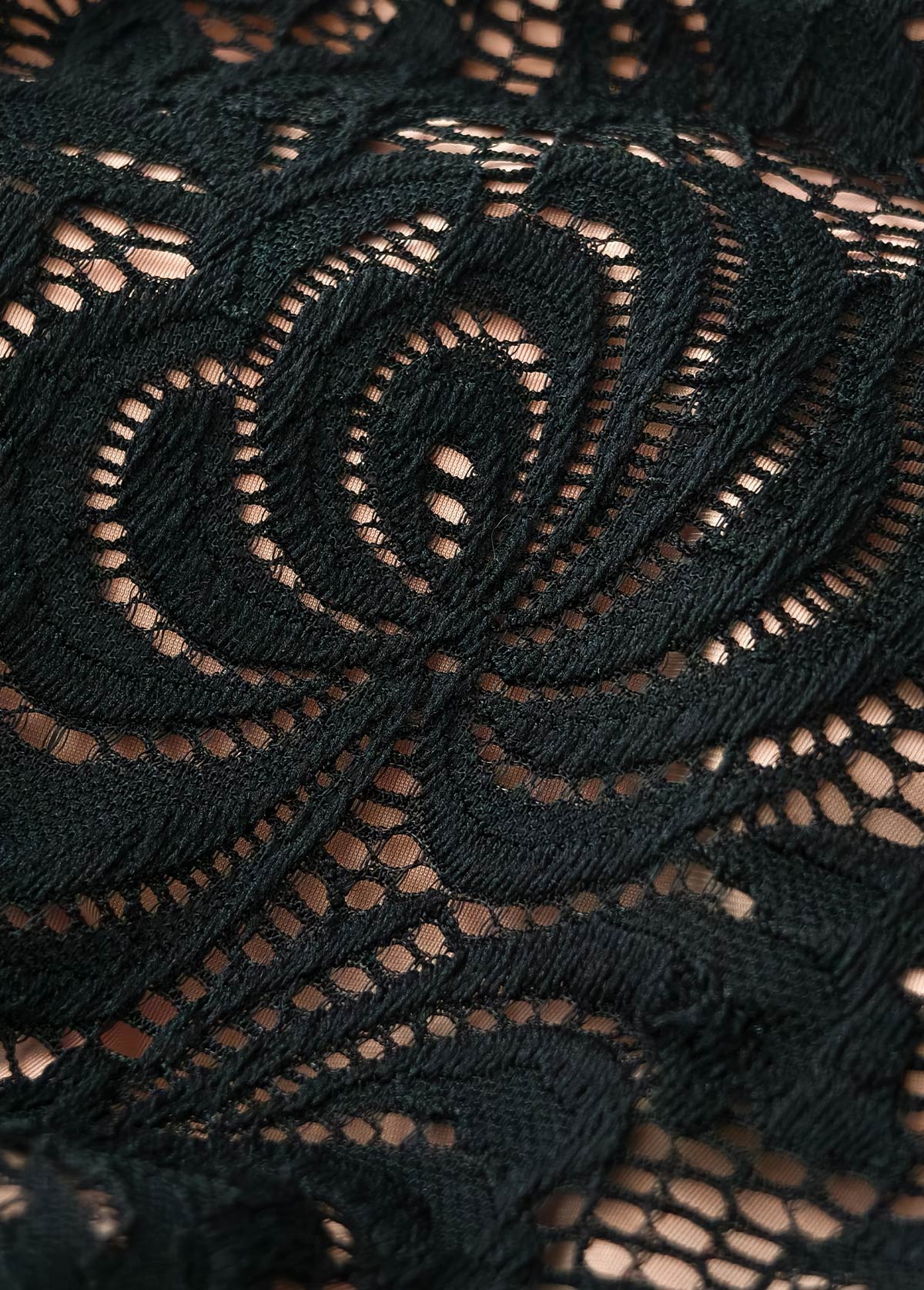 Mid Waisted Lace Black Bikini Set