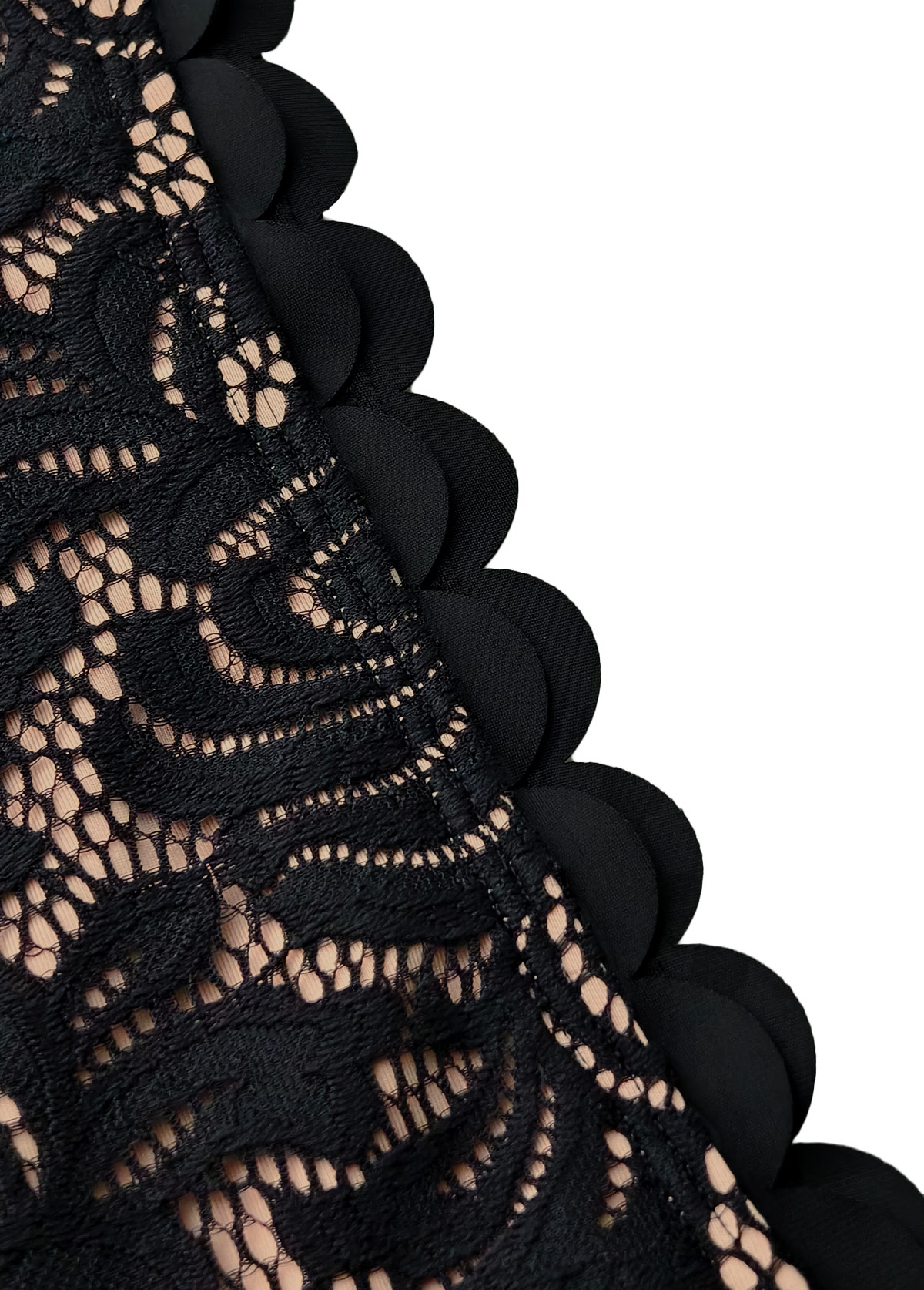 Mid Waisted Lace Black Bikini Set