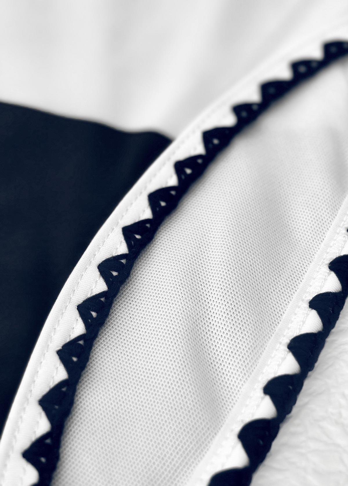 Striped Black High Elasticity One Piece Swimwear