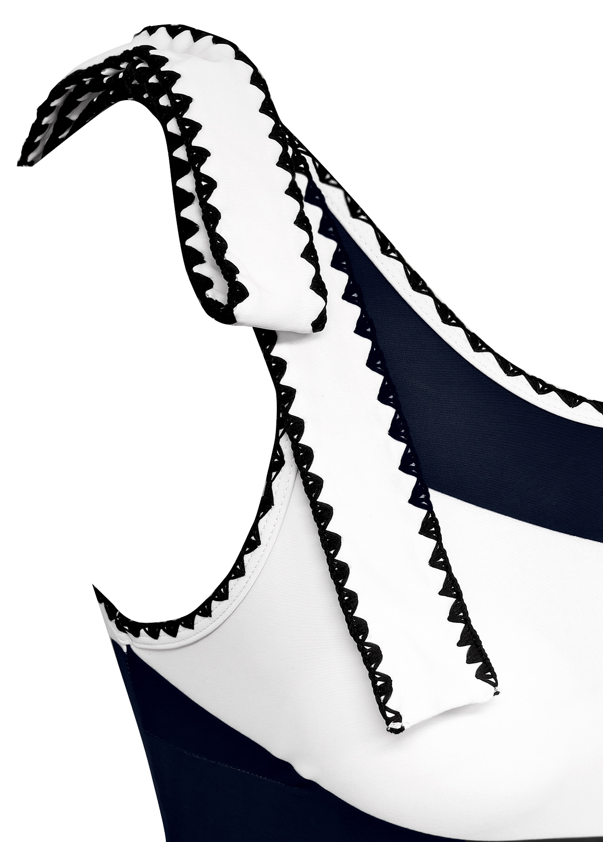 Striped Black High Elasticity One Piece Swimwear