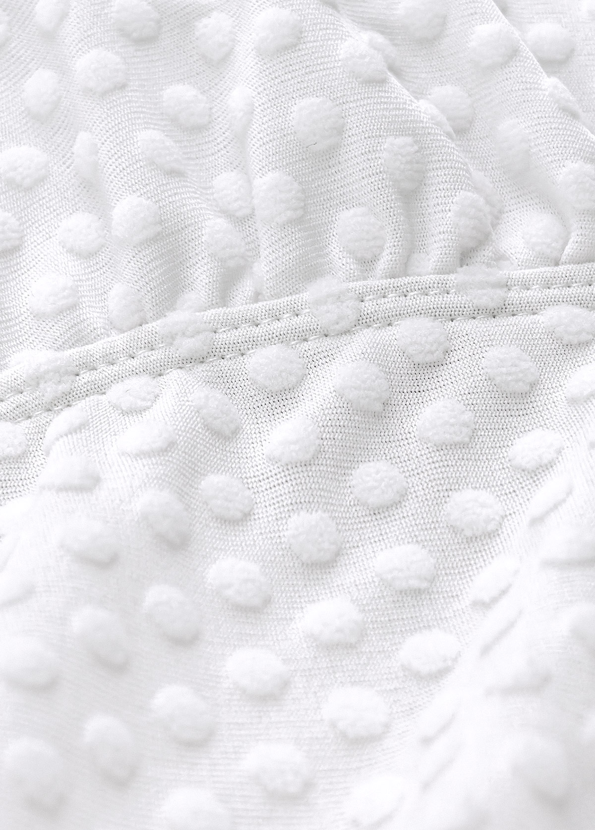 High Waisted White V-Neck Tankini Set