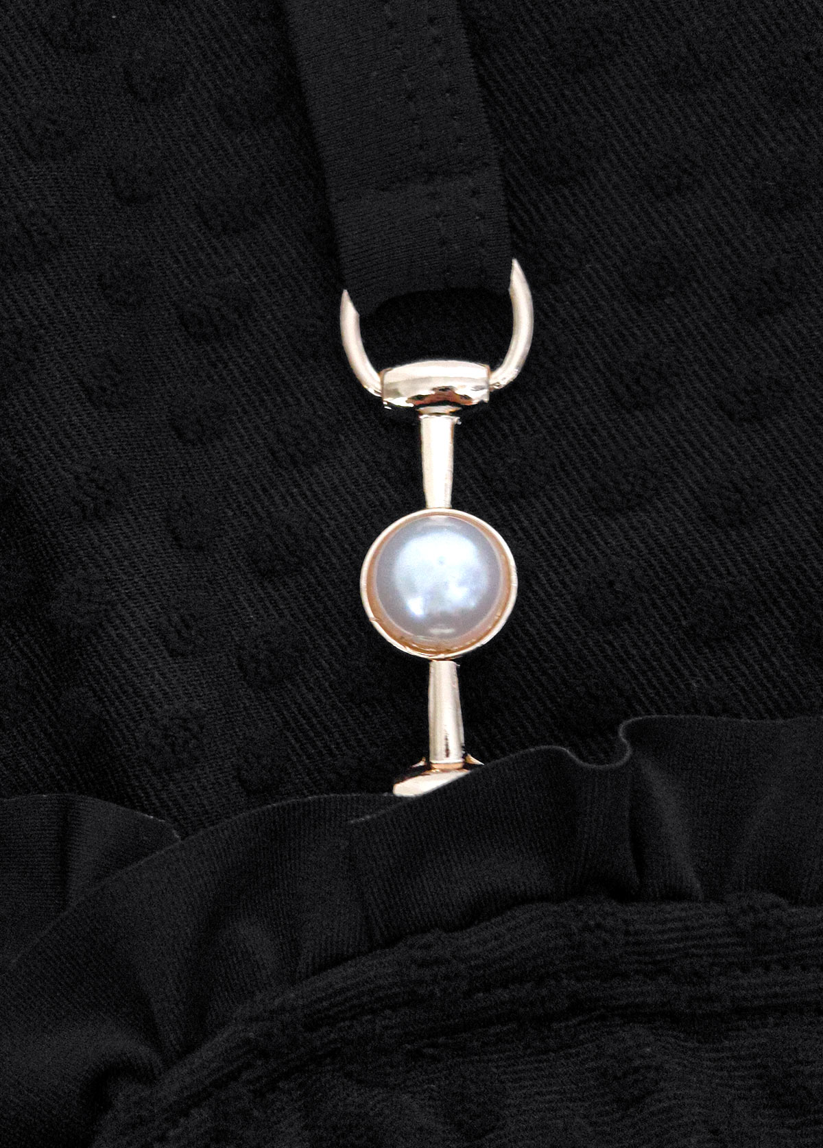 Mid Waisted Black Frill Bikini Set