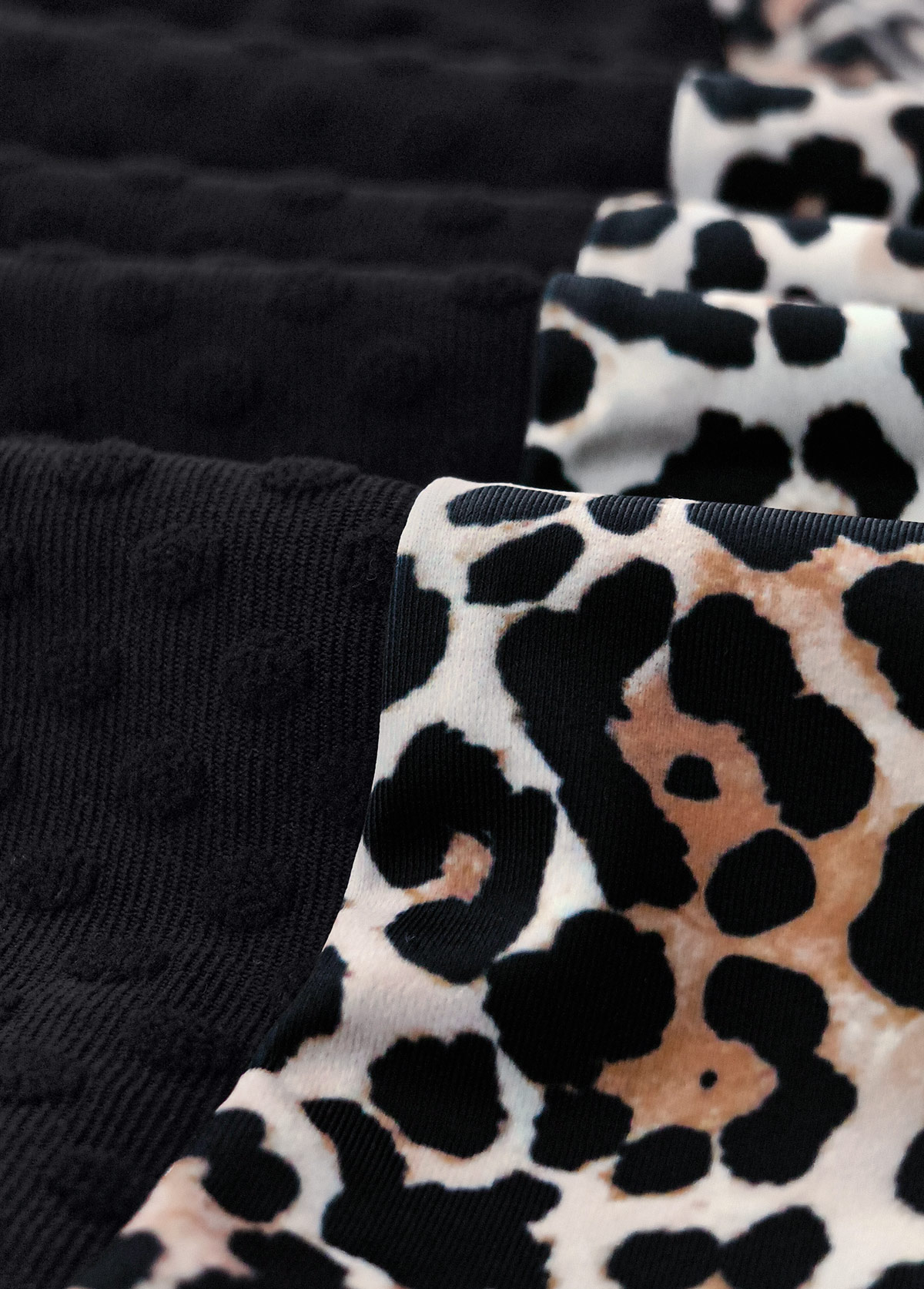 Mid Waisted Leopard Black Tankini Top-No Bottom