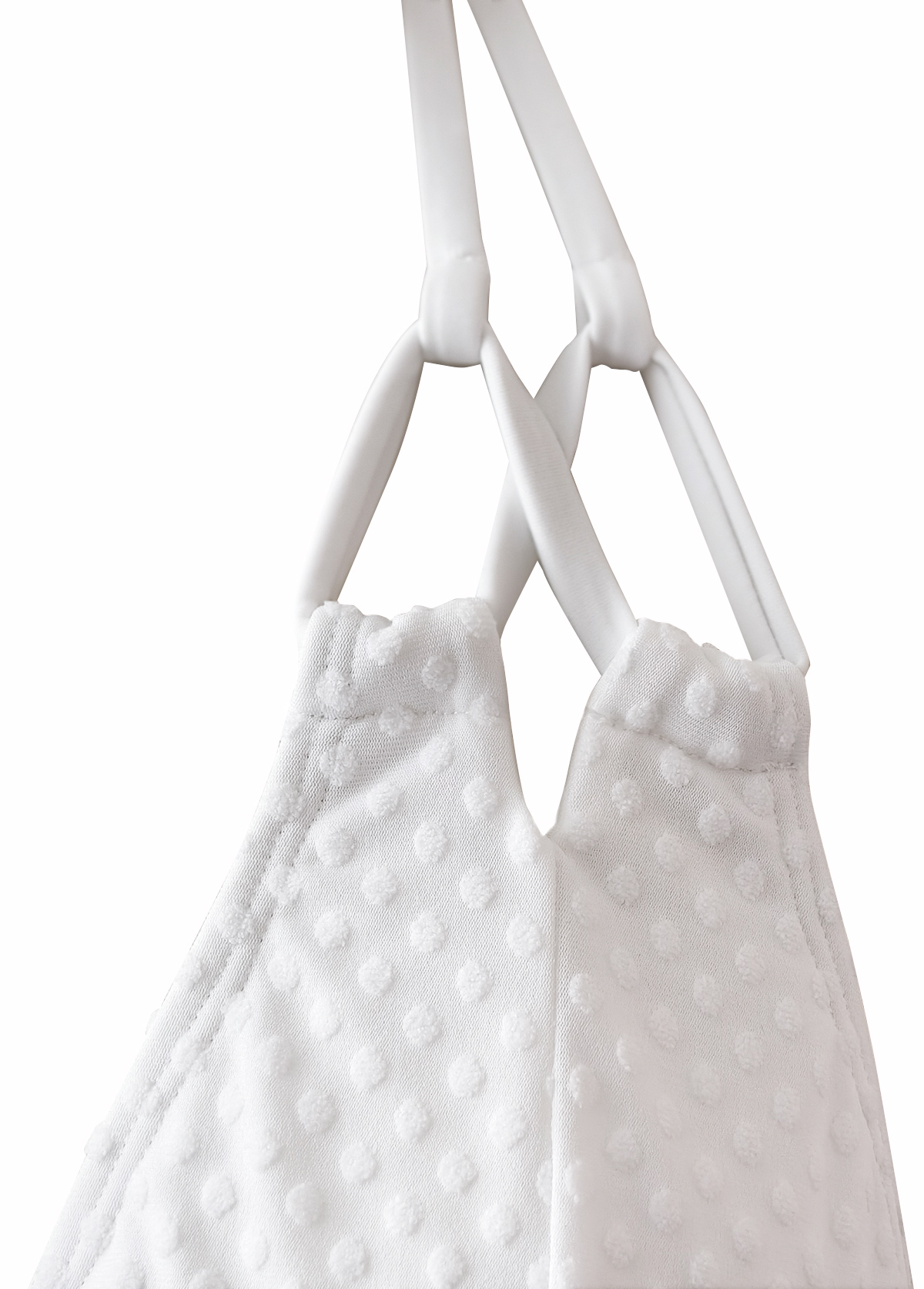 Mid Waisted White V-Neck Bikini Set