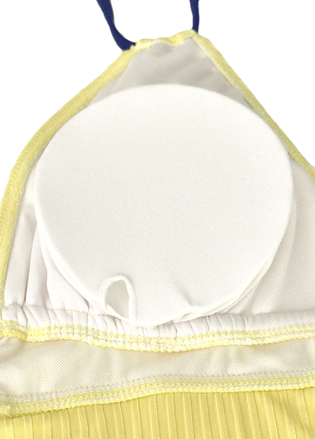 Mid Waisted Tropical Plants Print Light Yellow Tankini Set