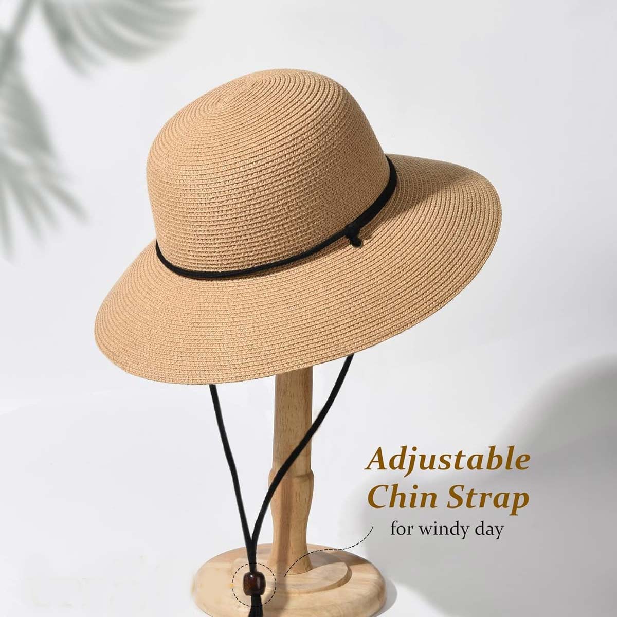 Light Camel Foldable Straw Visor Hat