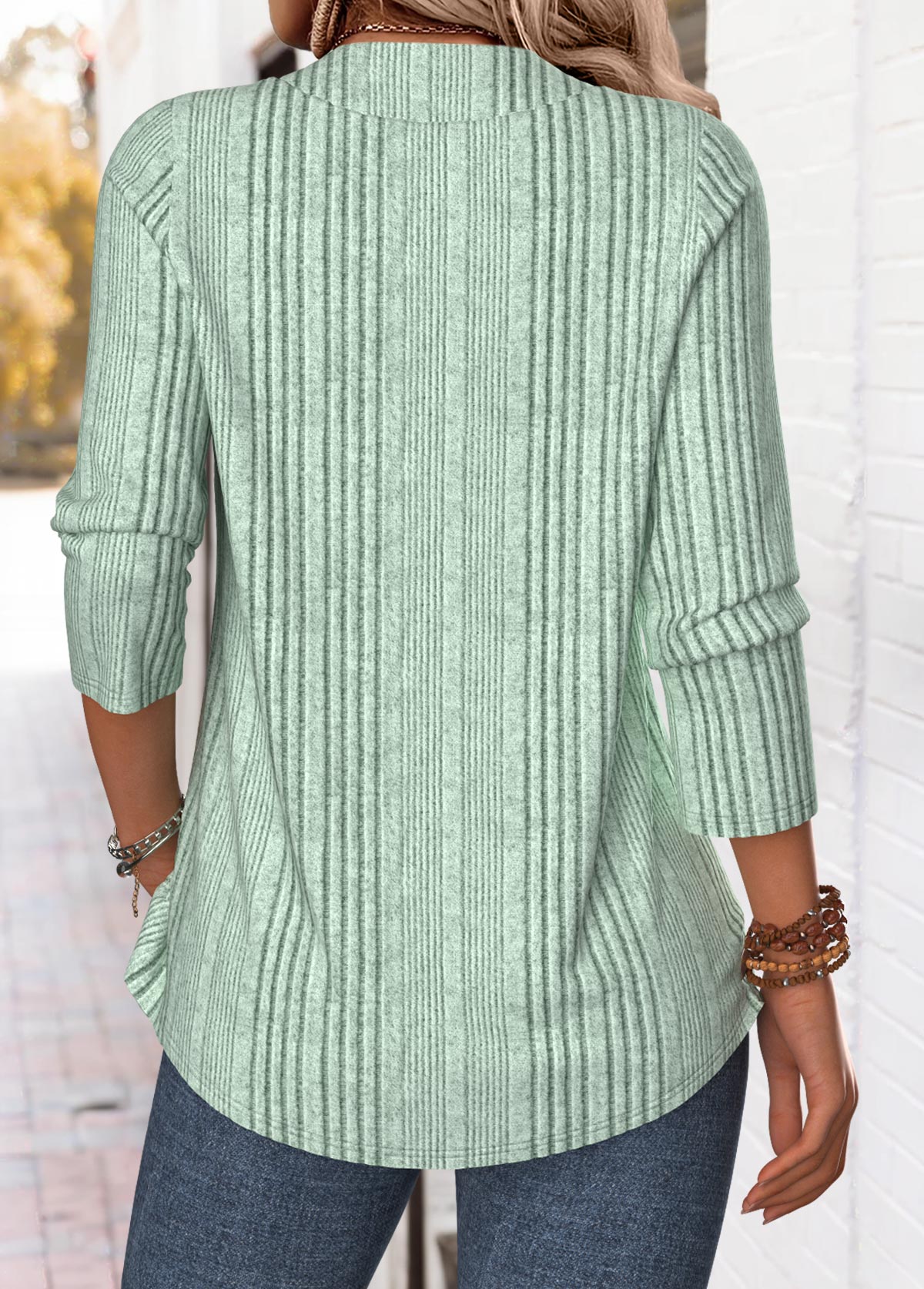 Tummy Coverage Sage Green Long Sleeve T Shirt