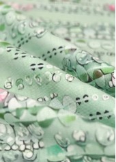 Geometric Printed Non-sequined Criss Cross Light Green T Shirt