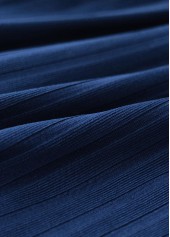 Marine Life Print Contrast Binding Navy Tankini Set