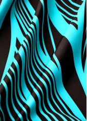 Plus Size Mint Green Geometric Print Patchwork Tankini Set