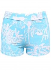 Tropical Plants Print Ruffle Jacquard Tankini Set