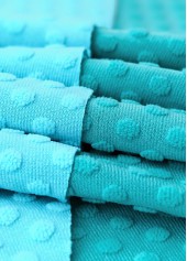 V Neck Patchwork Cyan Tankini Set