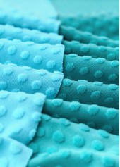 V Neck Patchwork Cyan Tankini Set