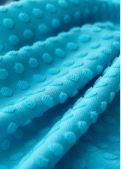 Patchwork Cut Out Cyan One Piece Swimwear