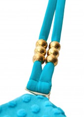 Patchwork Cut Out Cyan One Piece Swimwear