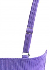 High Waisted Floral Print Light Purple Tankini Set