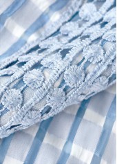 Light Blue Short A Line Sleeveless V Neck Dress