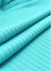 Mid Waisted Cyan Leaf Print Tankini Set